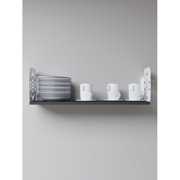 Полка навесная 22х90х22 см из ЛДСП Белая - Антрацит -
                                                        Фото 5